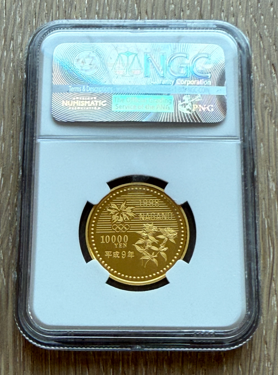 Japan 1998 Gold 1/2 oz 10000 Yen NGC PF69UC Nagano Olympics - Ski