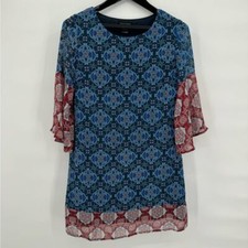 Jealous Tomato Women's Multicolored Boho Knee Length Dress Size M Fully Lined