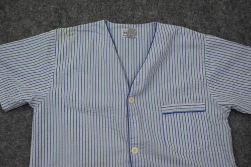 Pigiama Jockey medio bianco blu righe chiffon pigiama camicia con bottoni uomo - Foto 2 di 12