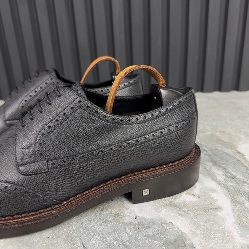 Abito Louis Vuitton Derby stringato grigio pelle taiga 9,5 LV 10,5 US 43,5 EUR - Foto 16 di 24