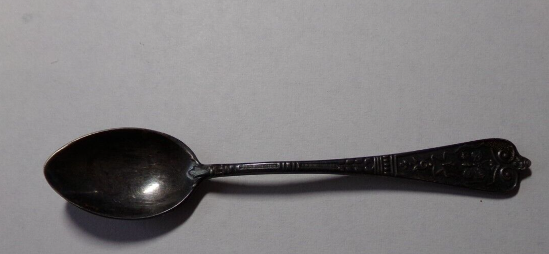 Vintage Silver Spoon no Hallmarks Very Decorative Scroll Work 4" long