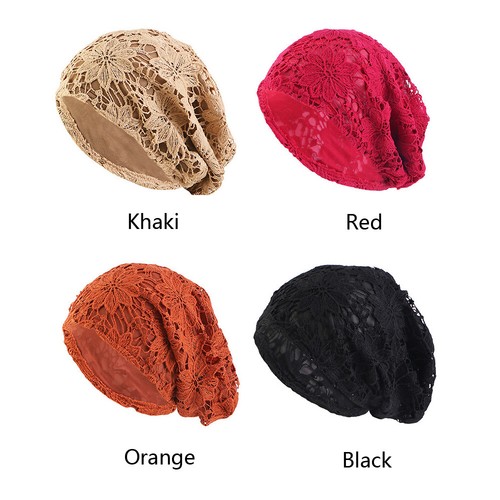 Mujeres Encaje Turbante Hijab Sombrero Musulmán Pañuelo Envoltura Gorro Quimio Gorra Gorros Cubierta - Imagen 3 de 26