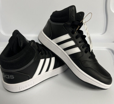 Adidas Kid s Hoops 3.0 Mid Basketball Shoe Size 4.5 Black White