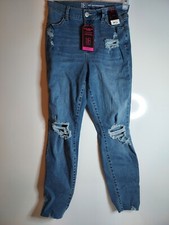 No Boundaries NWT Jrs Super High Rise Curvy Skinny Jegging SZ 9 Blue raw hem
