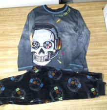 Wonder Nation Boys Size 4/5 Polyester Blend Black Fleece Gamer For Life Pajamas