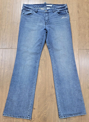 Akdmks Jeans, Womens 32, Medium Blue, Embroidered, Bootcut, Pre-owned, AF0603 - Picture 3 of 10