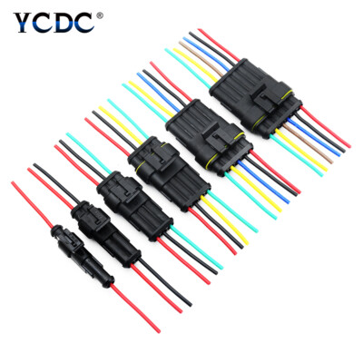 1-6 Pin Car Waterproof Electrical Car Connectors 18 AWG with Cable 2.4mm