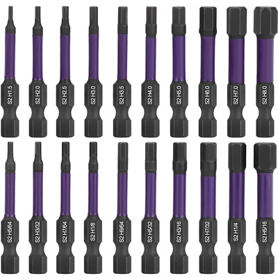 20Pcs Impact Hex Head Drill Bit S2 Steel Bits Set 1/4'' Hex Shank with Magnetism
