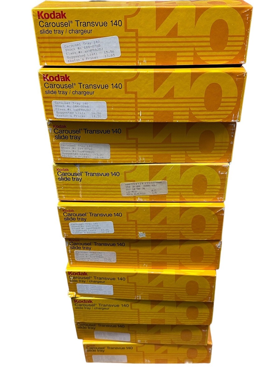 10 Kodak Carousel Transvue 140 Slide Tray Vintage In Original