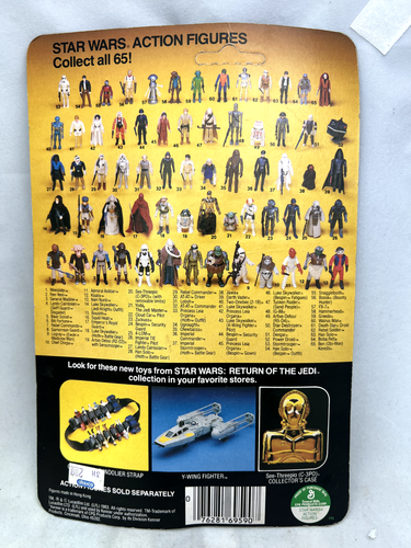 Kenner Star Wars ROTJ 65 1983 Back-B cabeza de calamar agujero sin perforar - Imagen 2 de 2