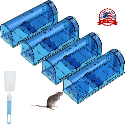 4 Trampas Para Ratas Los Ratones Mata Raton De Control Plagas Trampa Facil NUEVO