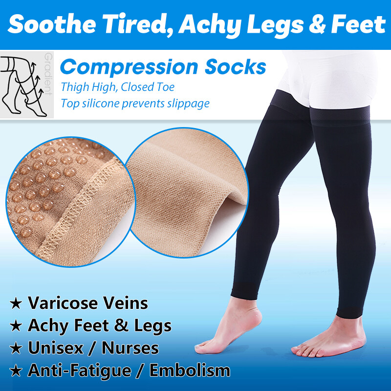 Compression Socks Footless Medical Support Hose Swelling Varicose