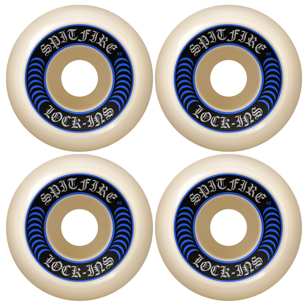 Spitfire Skateboard Wheels 57mm Lock Ins 99A White with Bones Reds