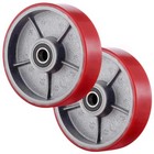 2X Polyurethan 200mm Hubwagen Rad mit Kugellager Hubwagenräder Ersatzrad Rollen