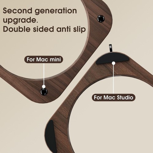 Walnut Host Base Desktop Holder for Mac Mini M4/M4 Pro 2024 PC Accessories - Photo 4/6