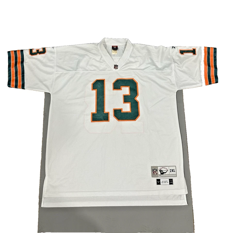 Camiseta deportiva Dan Marino talla 2XL #13 Miami Dolphins NFL años 90 cosida auténtica Reebok para hombre Foto 3 de 4