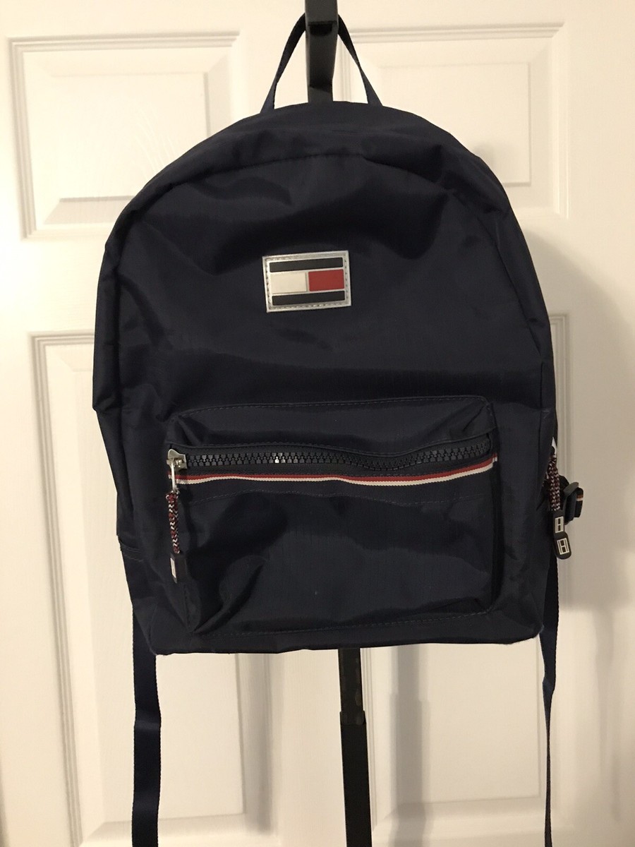 Vintage Tommy Hilfiger Sports Backpack Blue Flag Badge  display picture 2