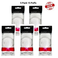 Essential Tools 3 Compact Powder Puffs (5 Packs = 15 Puffs)