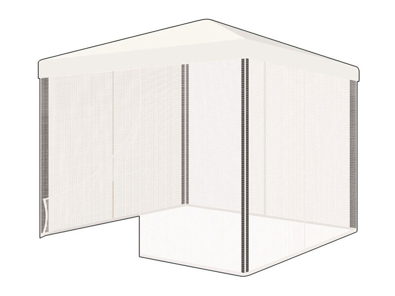 Set Zanzariere Zanzariera per Gazebo Veranda 3x3 Metri 3x2 MT Moschiera Bianco