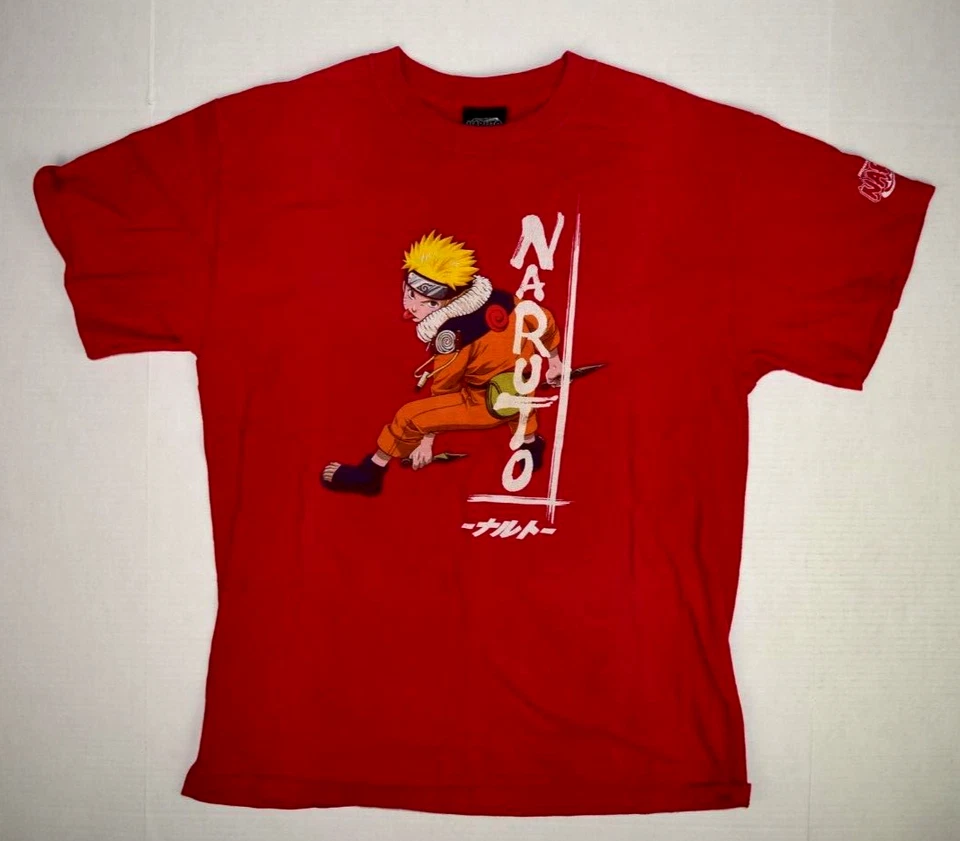Vintage T-Shirt Shonen Jump's Naruto Size M c.2002 Red Shirt Masashi Kishimoto - Image 2 of 4