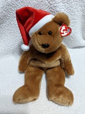 Ty Beanie Buddy 1997 Holiday Bear Teddy Santa Hat Christmas Xmas Scarf Plush 14"