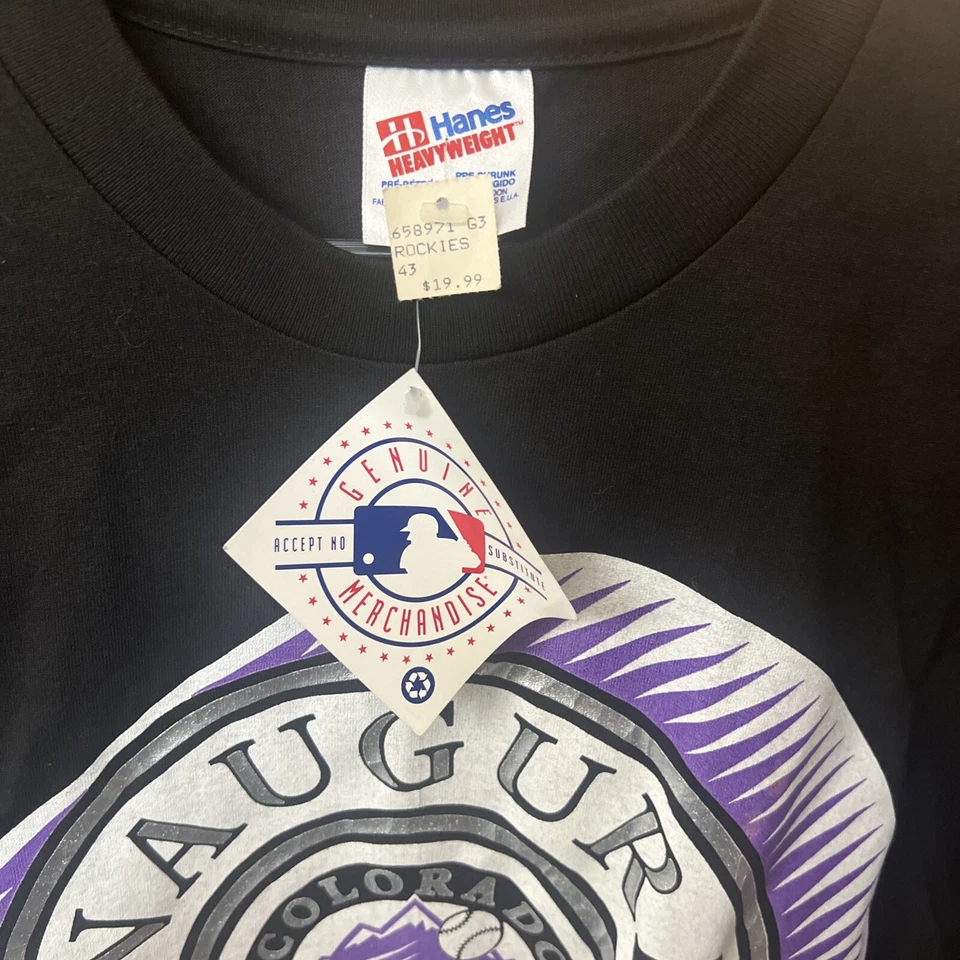 Camiseta De Colección Colorado Rockies MLB “Año Inaugural” Talla Grande (L) NUEVA CON ETIQUETAS NUEVA Foto 4 de 4