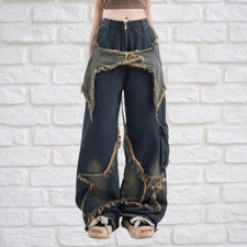 Y2K Grunge Street-style Cargo Pants with Stars