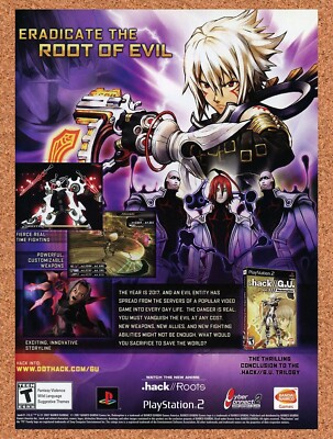 Dot Hack PS2 GU Redemption Original 2006 Ad - Namco Video Game Promo 