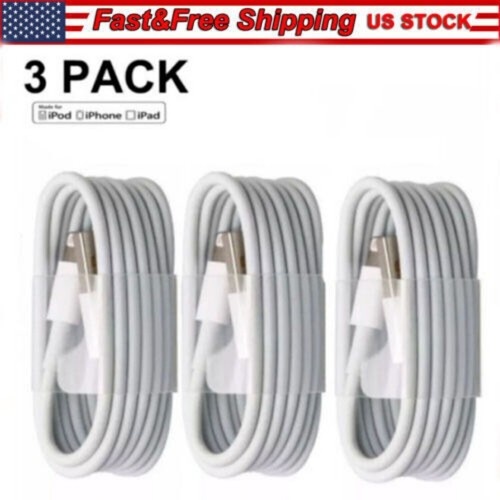 3 Pack USB Data Charger Cable Cord For Apple iPhone 6 7 8 X XR 11 12 13 Max USA