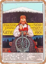 METAL SIGN - 1901 Industry and Crafts Exhibition in Gavle Vintage Ad