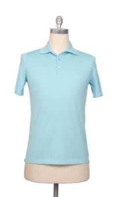 Fiori Di Lusso Hellblaues Uni-Baumwoll-Poloshirt - Small/48 - (FL69222)