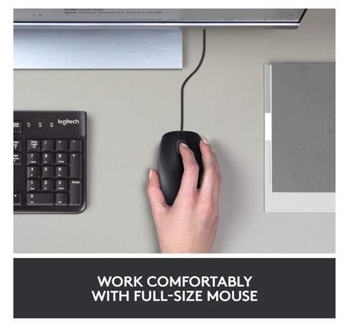 Logitech B100 USB Standard Wired Mouse Right or Left-Hand Use - Black - 第 3/8 張圖片