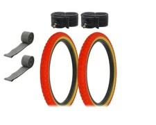 BICYCLE ALTALINE BIKE TIRE  20" x 2.125" RED/GUM COMP III TIRES TUBES RIMSTRIPS