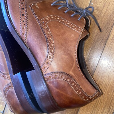 Cole Haan Benton MDL Wing Tip II Derby Tan Leather Shoes  display picture 3