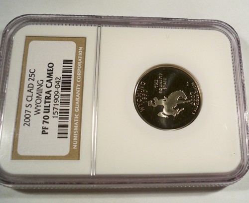 2007-S 25c CLAD NGC PF70UCAM WYOMING QUARTER PROOF ULTRA CAMEO PR 70 - Picture 3 of 4