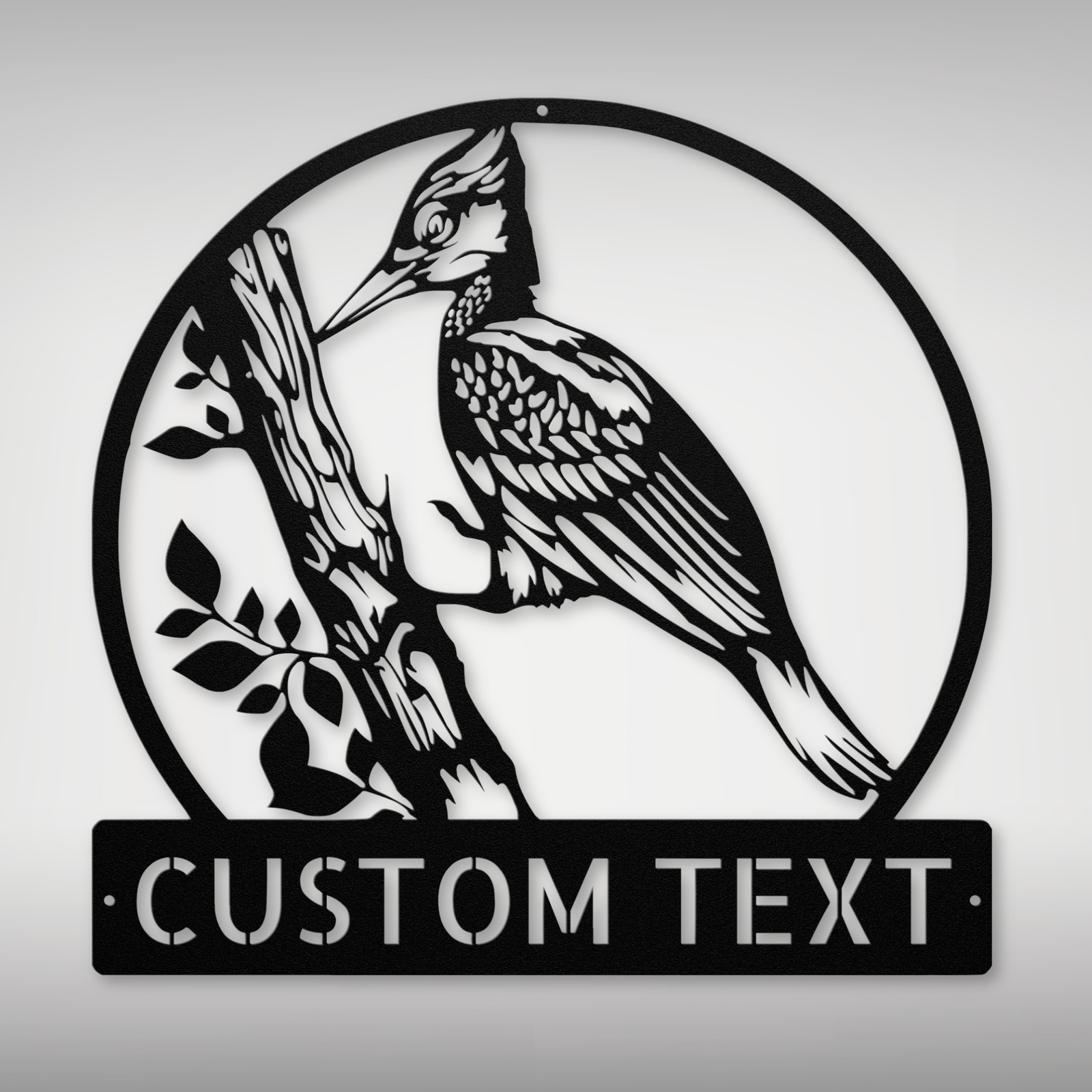 Custom Woodpecker Metal Wall Art Personalized Bird Lover Name Sign Home Decor