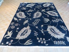 9 X 12 Hand Knotted Black Agra With Silk Oriental Rug G3096