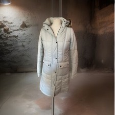 Barbour Icefield Quilt Grey Parka 8 Thick Warm P2p 19in Coast Country Walk Vgc