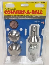 1" 2 Ball (2" & 2 5/16") Interchangeable Balls STAINLESS STEEL, Made in USA 906