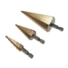 Stufenbohrer 4&ndash;12 / 4&ndash;20 / 4&ndash;32 mm Metall Holz Kunststoff