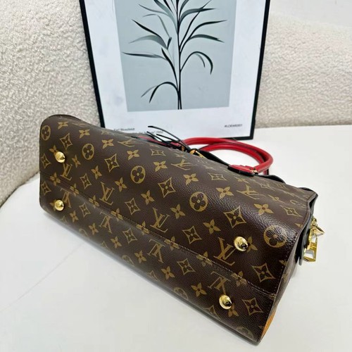 Louis Vuitton Tuileries Monogram Canvas Handbag with Red Leather Handles - Picture 8 of 13