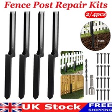 2/4PCS Heavy Duty Fence Post Anchor Repair Kit Support Stakes Steel Ground Spike