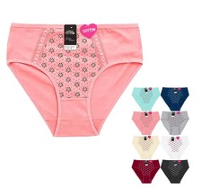 Women's Assorted Color Floral Lightweight Smooth Stretch Cotton Briefs 12 Pack