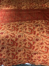 Indonesian Batik Sarong Cotton with Floral Design Stitched