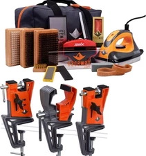 RaceWax Elite Ski Wax Tuning Kit Plus All Metal World Cup Ski Vise