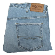 Signature by Levi Strauss Gold Loose Fit Light Wash Stretch Mens Jeans Sz 40x36