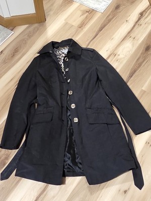 Pelle Studio  Womens Black Rain Jacket Size Small  Trench Coat