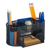 Schreibtisch Organizer Stiftehalter Mit Schublade 9 FäCher Anthrazit Metall