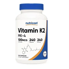 Vitamin K2 MK-4 100 mcg, 240 gels  240 Servings