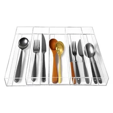 Acrylic Drawer Organizer for Cooking Utensils - Expandable Kitchen Storage fo...